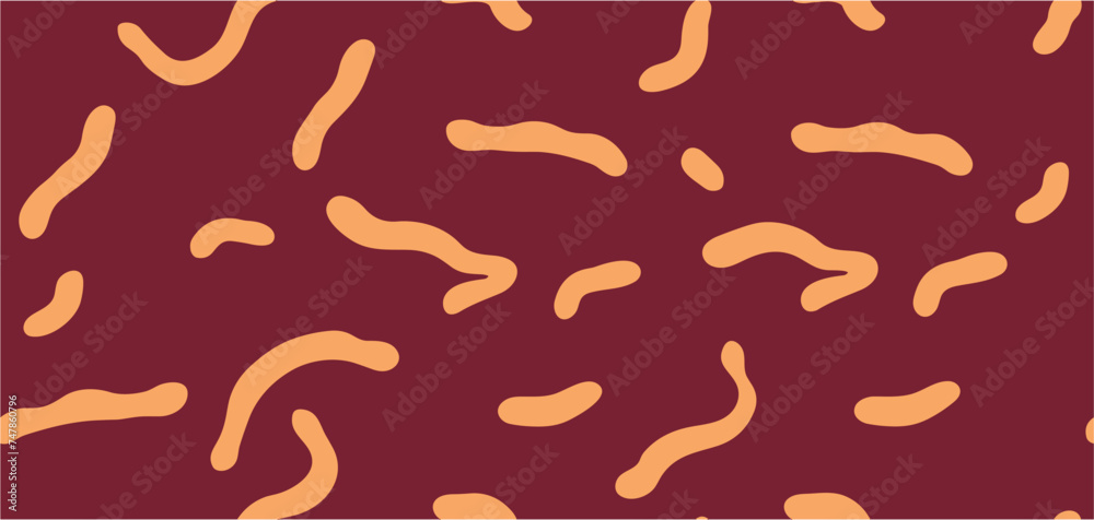 Seamless vector pattern with Bifidobacterium bacteria. Seamless pattern. Hot dog, kitchen appliances. Poll, survey, interrogation, query background.