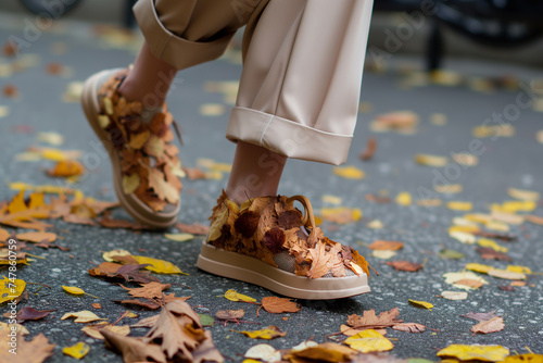  leafcovered shoes