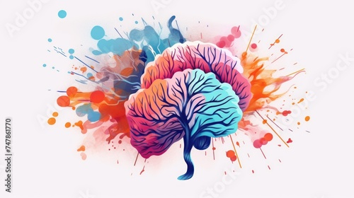 artistic vector representation of the brain