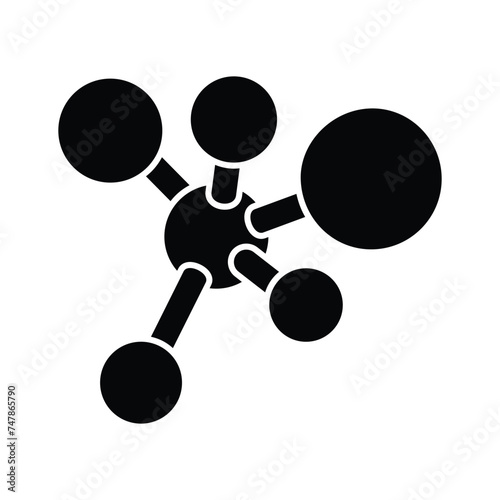 Beautifully designed Icon of molecules in modern isometric style, molecular network