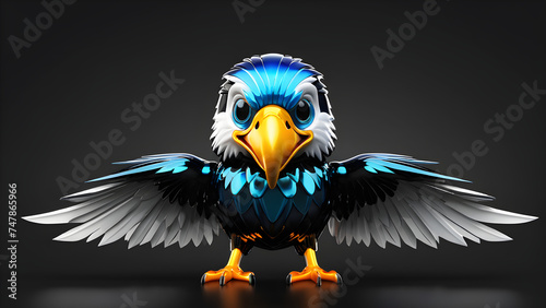 bird eagle emoji on black background. wild birds, cartoon faces, animal cartoon characters, sticker design, and emojis of wild animals or cute cartoon illustrations.