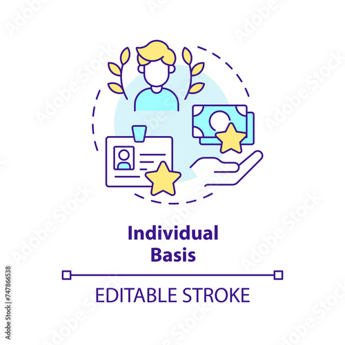 Personal income multi color concept icon. Payment for personal services. Social economics, individual basis. Round shape line illustration. Abstract idea. Graphic design. Easy to use in brochure