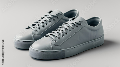 grey shoes mock up isolated on pastel white background