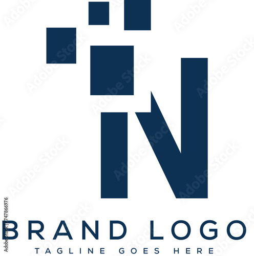 Letter N logo design vector template design for brand