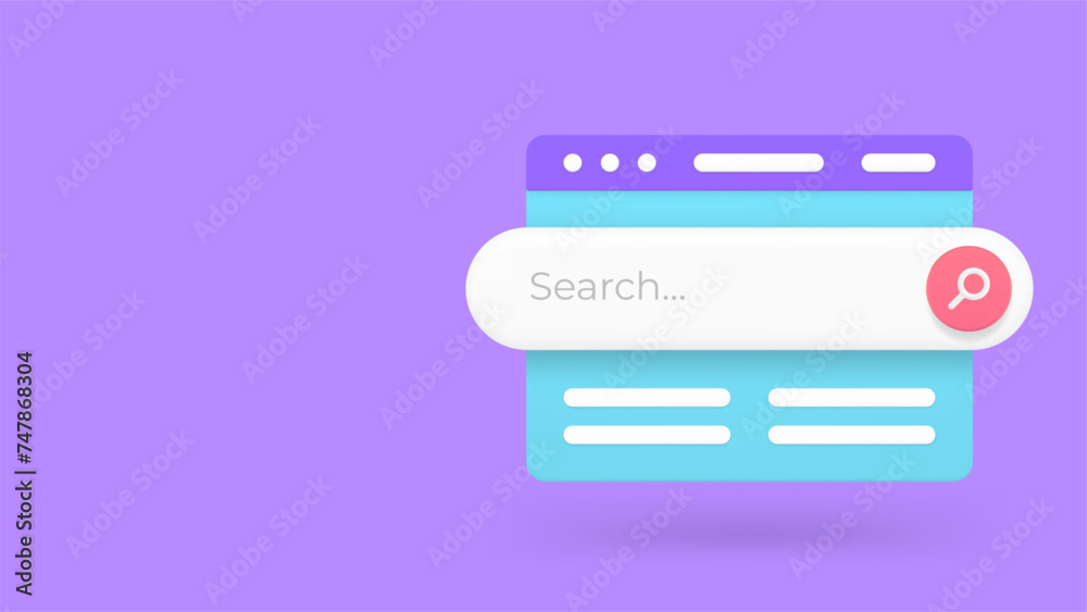 Internet search online global navigation web site bar banner copy space 3d icon realistic vector Internet search online global navigation web site bar banner copy space 3d icon realistic vector