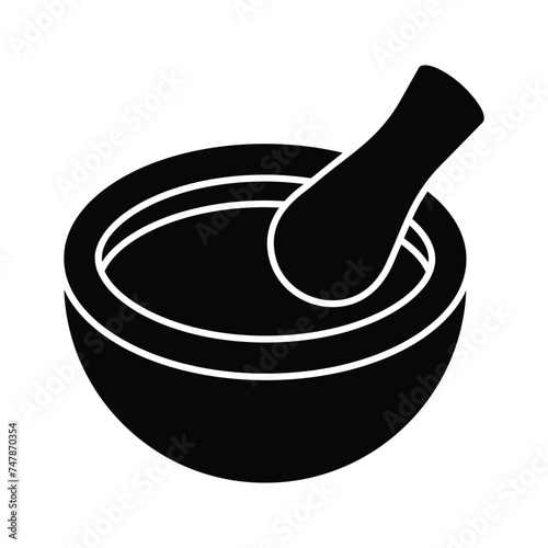 Creative icon of mortar pestle, vector of pharmacy tools for grinding medicines