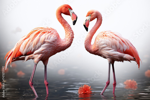 Two Flamingos in a dry river © wendi