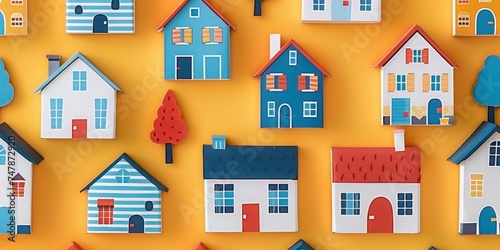 Floating Islands with Eco-Friendly Houses and Lush Vegetation, Envisioning a Sustainable and Harmonious Living Concept, Generative AI