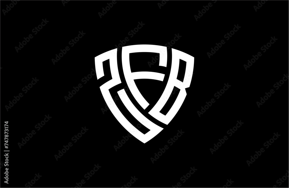 ZFB creative letter shield logo design vector icon illustration ZFB creative letter shield logo design vector icon illustration