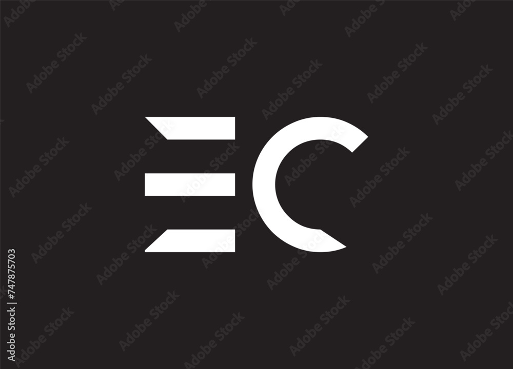 initial letter ec linked circle lowercase monogram logo initial letter ec linked circle lowercase monogram logo