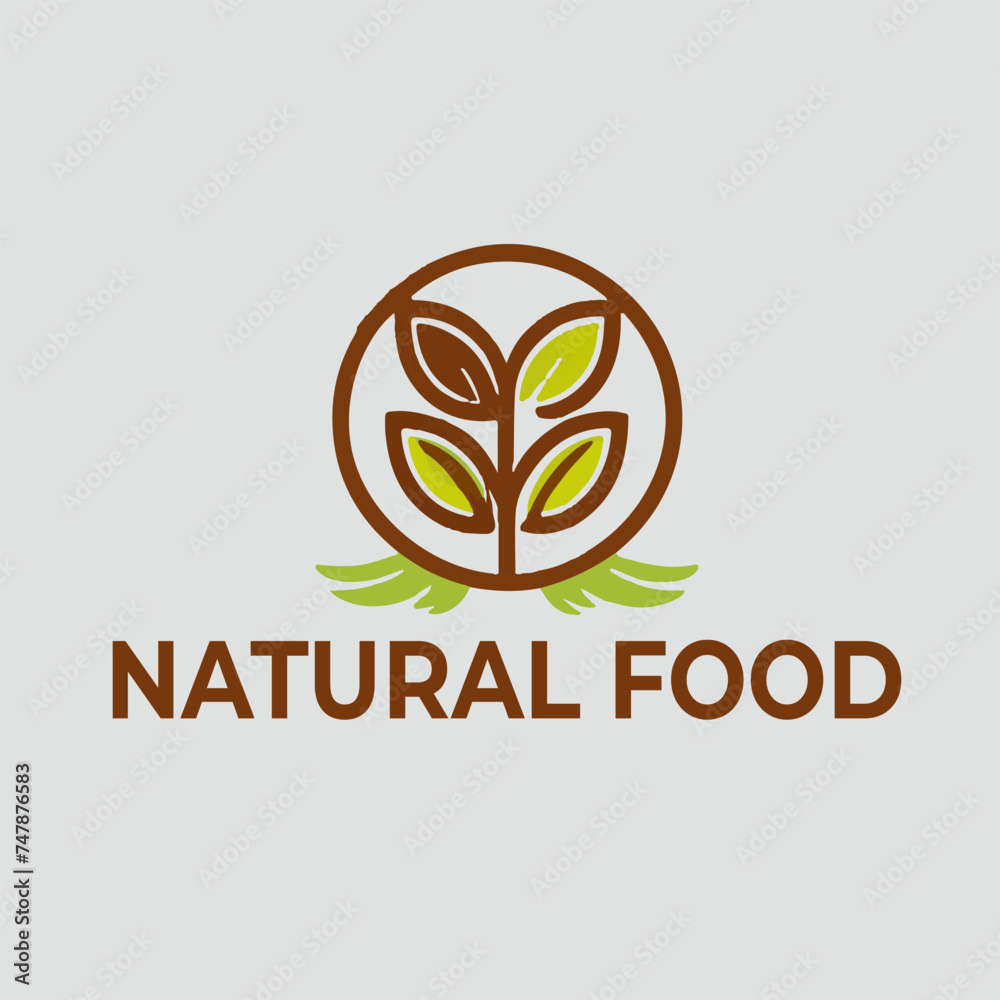 Fototapeta premium Natural food Logo design vector