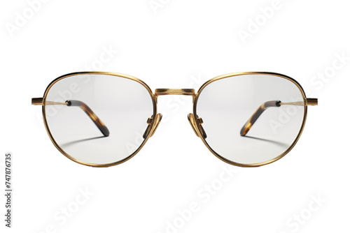 Stylish Glasses. A pair of modern, sleek glasses rests. The glasses feature a classic frame design with clear lenses, giving a professional and sophisticated impression.