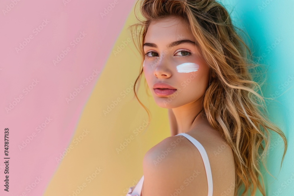 Facial female skin care cream. Skincare treatment products: porcelain veneers lotion, skincare female gel, oil, pipette with young serum and look jar pot Facial female skin care cream. Skincare treatment products: porcelain veneers lotion, skincare female gel, oil, pipette with young serum and look jar pot