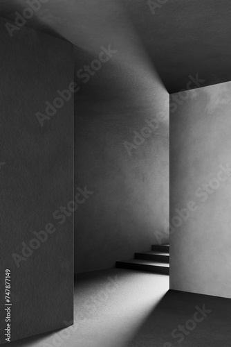 Wallpaper Mural A black and white background with light coming through the building structure. Torontodigital.ca