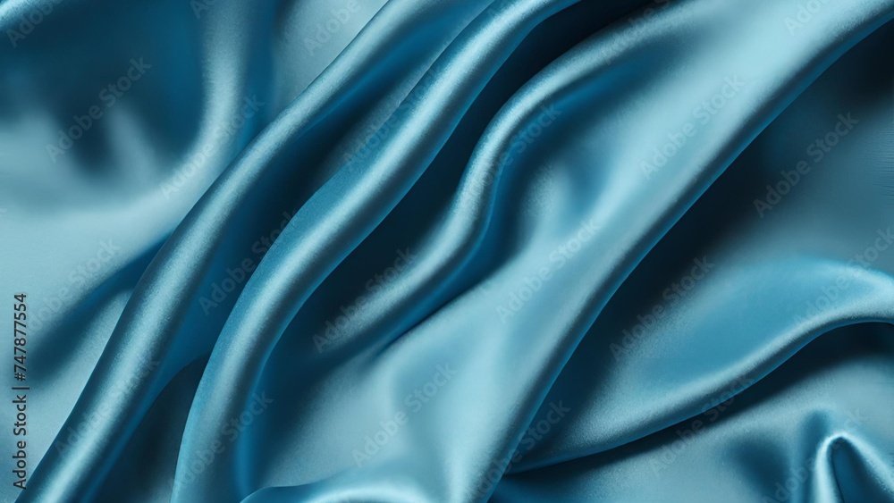 silk fabric background blue