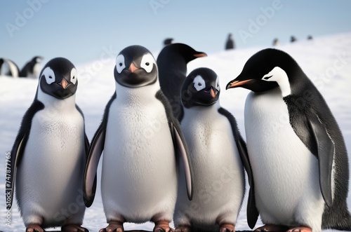 Group of penguins in wildlife © Tatiana Foxy