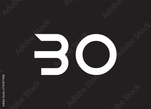 letter bo linked circle lowercase monogram logo photo