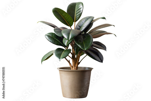 large house rubber plant on a transparent background