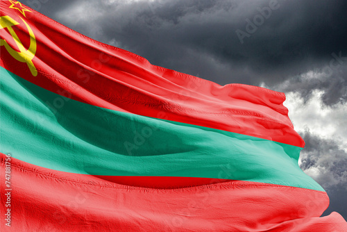 Flag of Transnistria Transnistria is a region in Eastern Europe that is under the effective control of Russia but is recognized by the international community as an administrative unit of Moldova photo