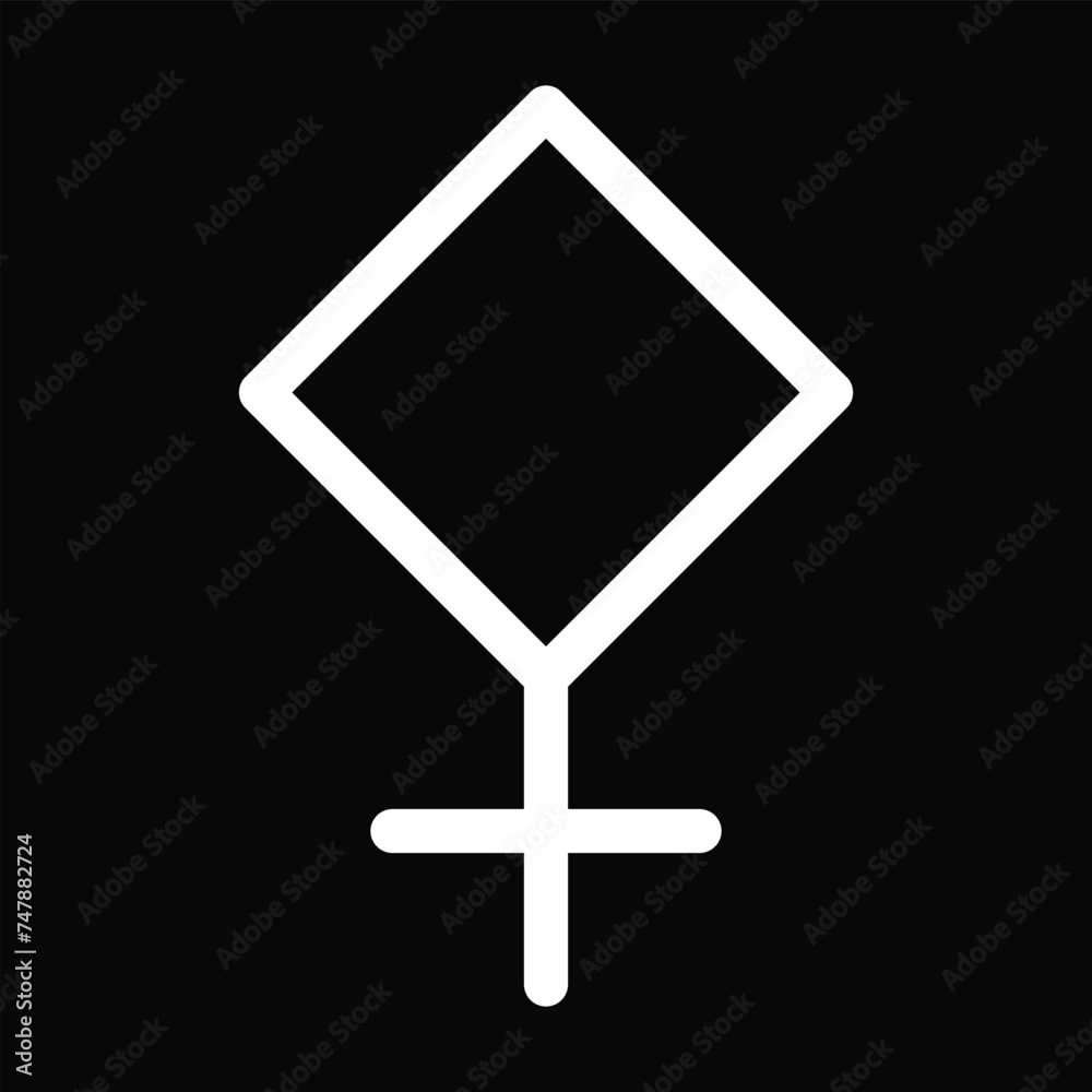 Obraz premium pallas astrology symbol. zodiac, astronomy and horoscope sign. isolated vector image in simple style with black background