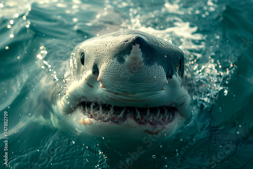 Close-Up of a Great White Shark