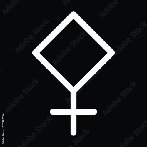 pallas astrology symbol. zodiac, astronomy and horoscope sign. isolated vector image in simple style with black background