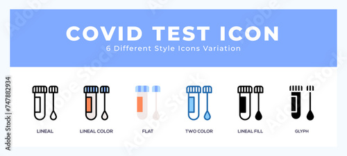 Covid test icon for web. mobile apps and ui.