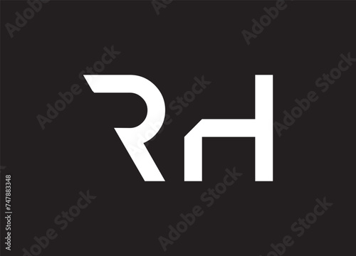 Initial rh letter logo with creative modern business typography vector template.
