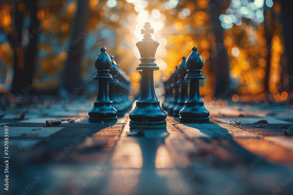 A chess game with fate - obrazy, fototapety, plakaty 