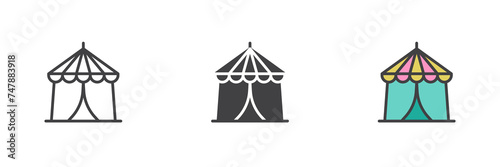 Circus tent different style icon set © alekseyvanin