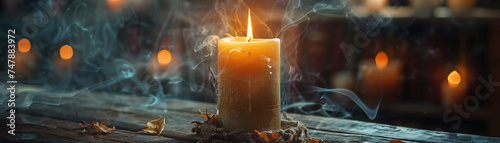 A candle flickers tales of ancient times