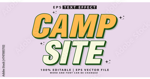 vector retro vintage camping adventure text effect editable 