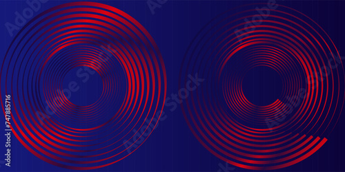 Blue abstract background with blue glowing geometric lines. Modern shiny blue oval lines pattern. Curved lines. Futuristic technology concept. Suit for banner, brochure, corporate red art