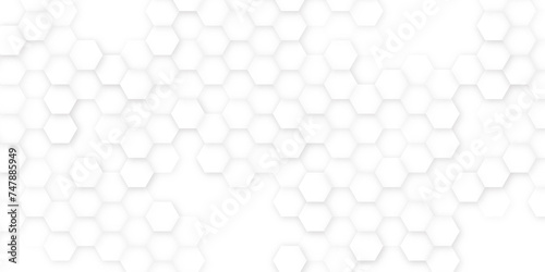 Black and white hexagon honeycomb seamless pattern. Hexagonal grid design, Vector pattern.