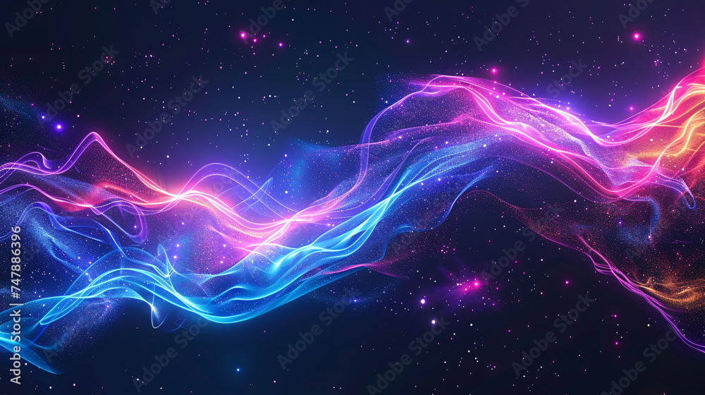 Streamline speed light blue purple special effect background, communication technology concept creative background