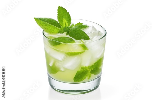 mojito cocktail on white background isolated 