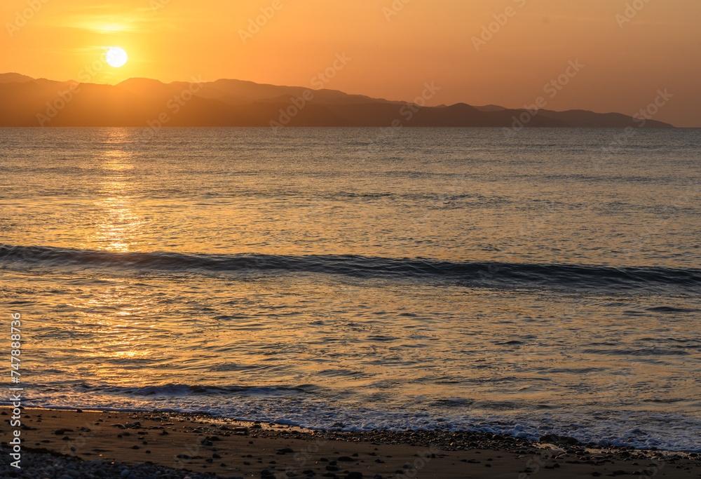 beautiful winter sunset on the beach mediterranean sea 6