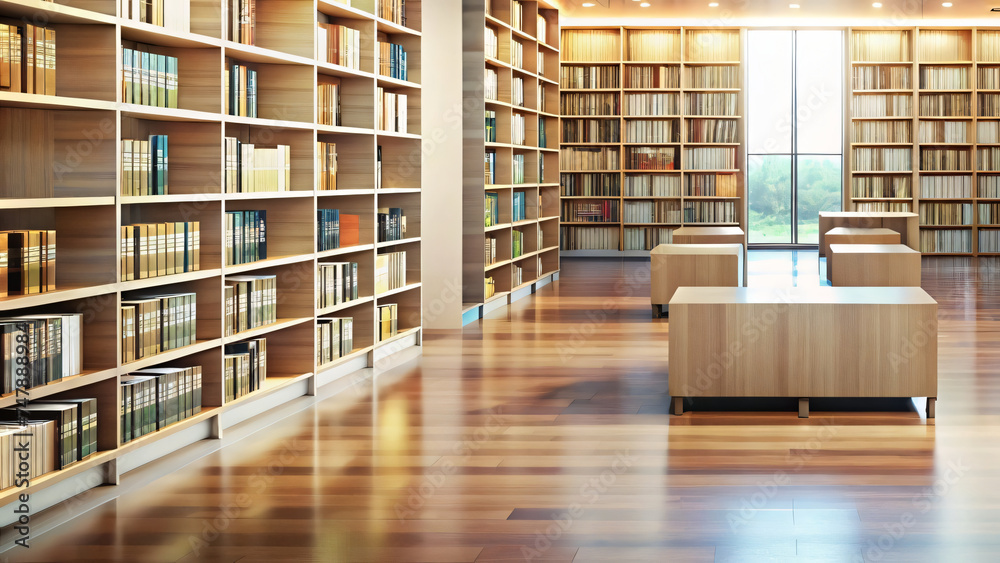 Library filled with books on shelves Library filled with books on shelves