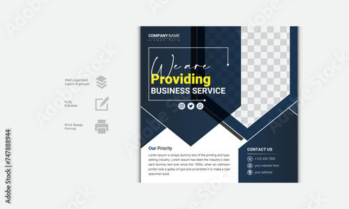 Creative Modern Vector Business Social Media Post Design Template