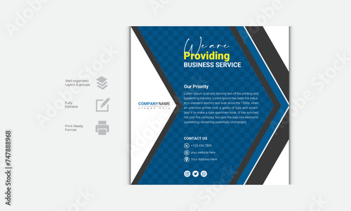 Creative Modern Vector Business Social Media Post Design Template