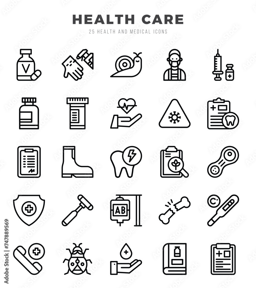 Fototapeta premium icons set. HEALTH CARE for web. app. vector illustration.