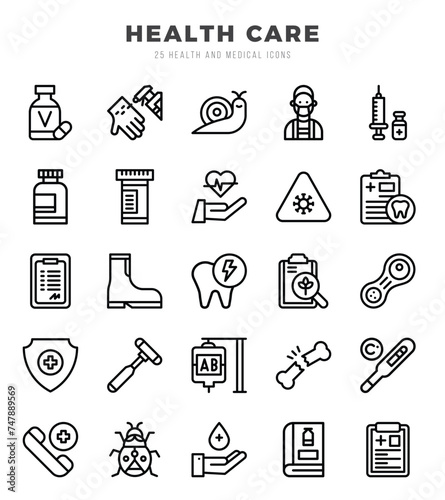icons set. HEALTH CARE for web. app. vector illustration.