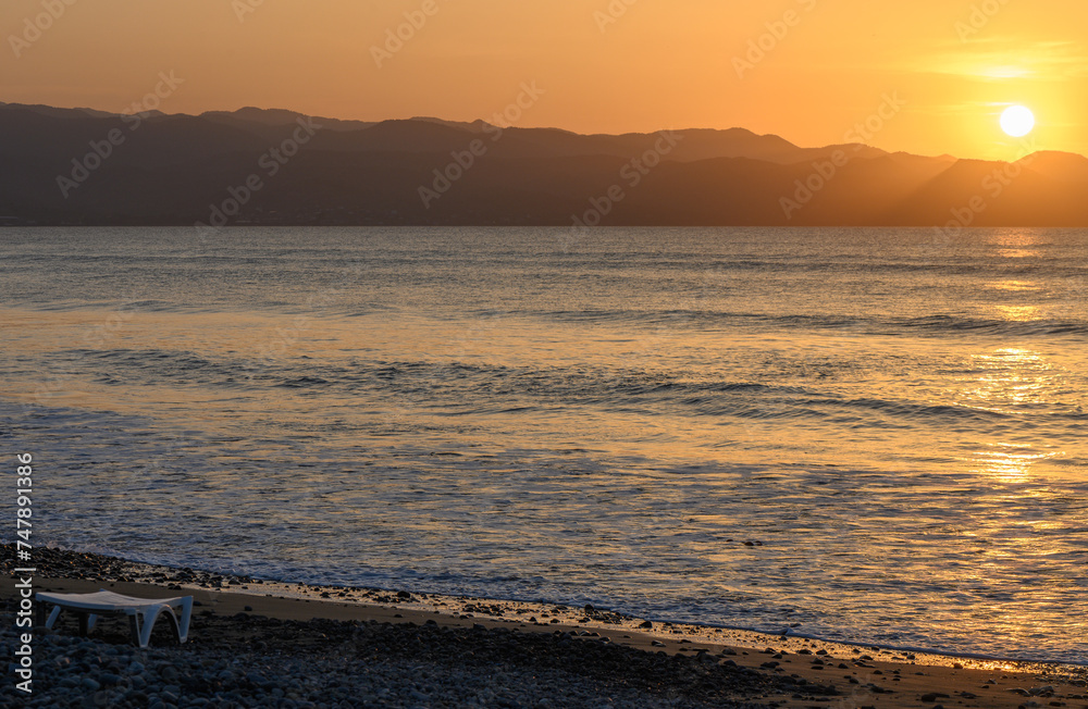 beautiful winter sunset on the beach mediterranean sea 5