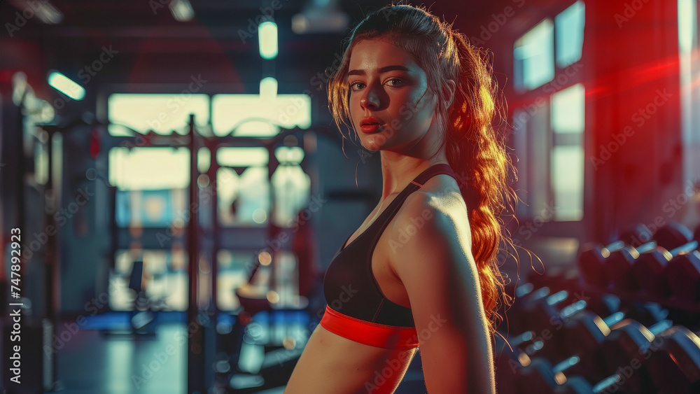 Fitness, gym, and workout of a woman doing exercise or training for wellness with a focus on a healthy lifestyle. Female athlete with body weight routine for strong core, sports health and balance Fitness, gym, and workout of a woman doing exercise or training for wellness with a focus on a healthy lifestyle. Female athlete with body weight routine for strong core, sports health and balance