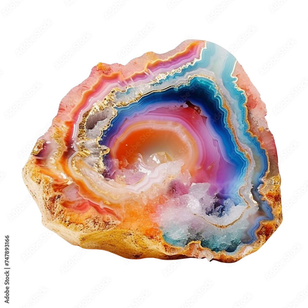 Rainbow Agate Geode slice with golden edges, gemstone watercolor illustration isolated on transparent background PNG, crystal mineral Rainbow Agate Geode slice with golden edges, gemstone watercolor illustration isolated on transparent background PNG, crystal mineral