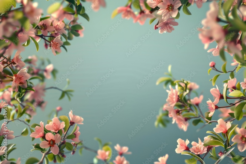 Spring Blossoms on Pastel Background Spring Blossoms on Pastel Background