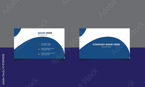 blue and white new bussiness card templete