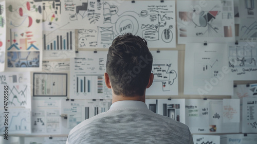 A creative interpretation of a businessman facing a strategy dilemma