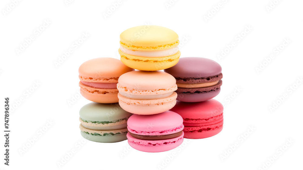 Macaroon cut out. Isolated colorful macaroon on transparent background Macaroon cut out. Isolated colorful macaroon on transparent background