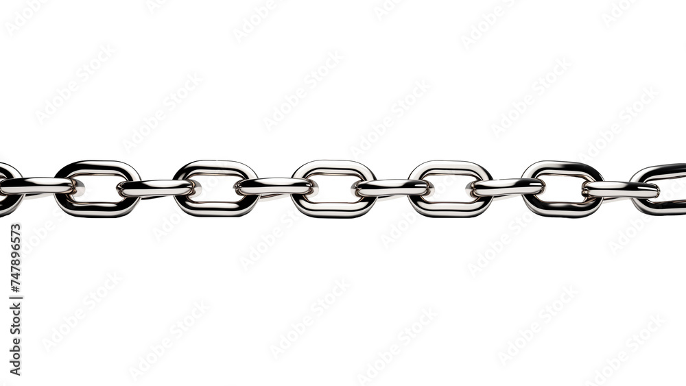 Metal silver chain cut out. Isolated metal chain on transparent background Metal silver chain cut out. Isolated metal chain on transparent background